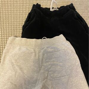 Everlane crop wide leg sweats- Black and Gray
